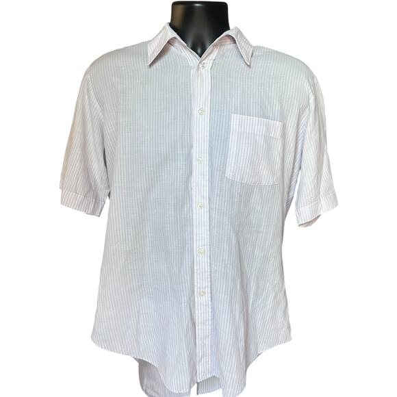 Unbranded Plaid Short Sleeve Button Up Shirt Gray/Teal Lightweight L 80s/90s - Picture 1 of 3